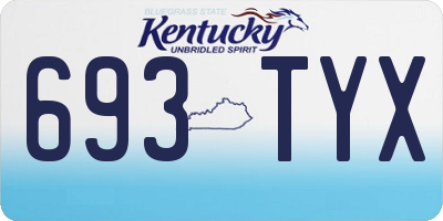 KY license plate 693TYX