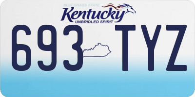 KY license plate 693TYZ