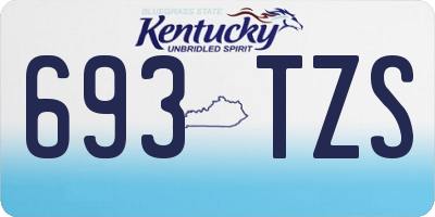 KY license plate 693TZS