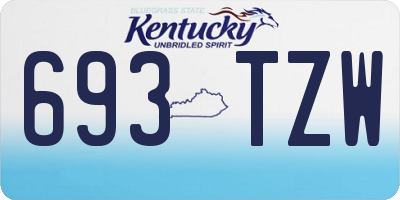 KY license plate 693TZW