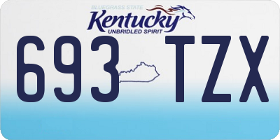 KY license plate 693TZX