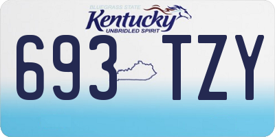 KY license plate 693TZY