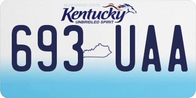 KY license plate 693UAA