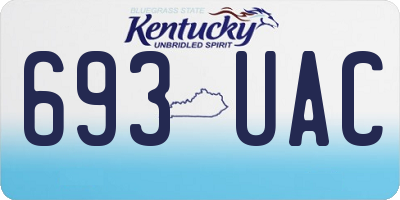 KY license plate 693UAC