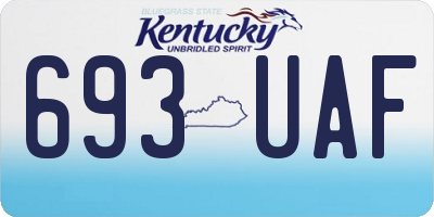 KY license plate 693UAF