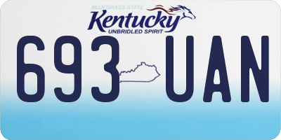 KY license plate 693UAN