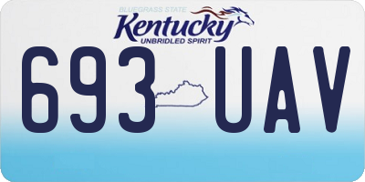 KY license plate 693UAV