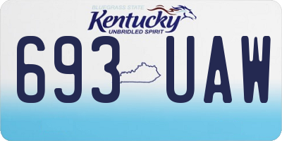 KY license plate 693UAW