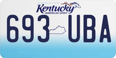 KY license plate 693UBA