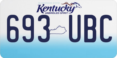 KY license plate 693UBC