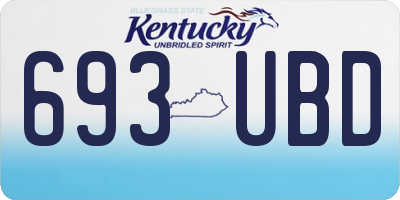 KY license plate 693UBD