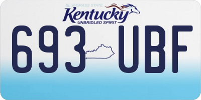 KY license plate 693UBF