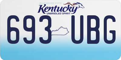 KY license plate 693UBG