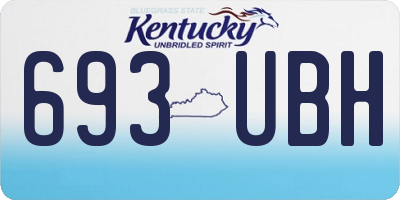KY license plate 693UBH