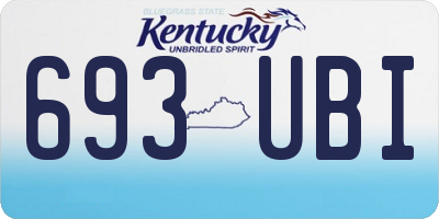 KY license plate 693UBI