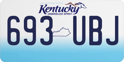 KY license plate 693UBJ