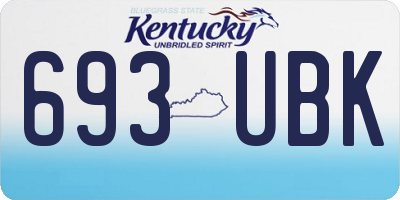 KY license plate 693UBK