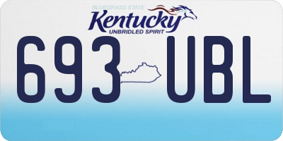 KY license plate 693UBL