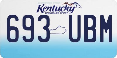 KY license plate 693UBM