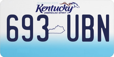 KY license plate 693UBN