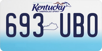 KY license plate 693UBO