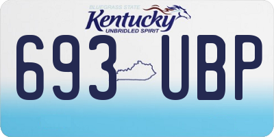 KY license plate 693UBP