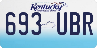 KY license plate 693UBR