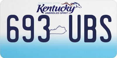 KY license plate 693UBS