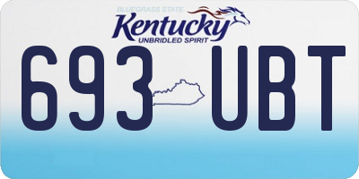 KY license plate 693UBT