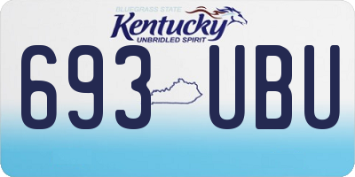 KY license plate 693UBU