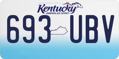KY license plate 693UBV