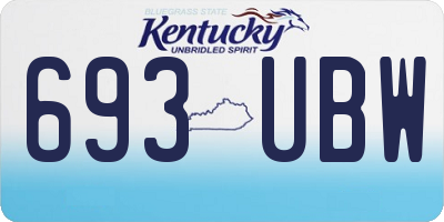 KY license plate 693UBW