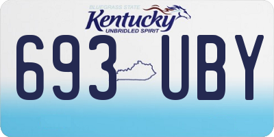 KY license plate 693UBY