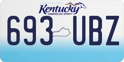 KY license plate 693UBZ