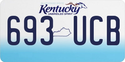 KY license plate 693UCB