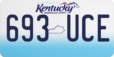 KY license plate 693UCE