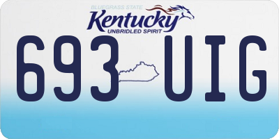 KY license plate 693UIG