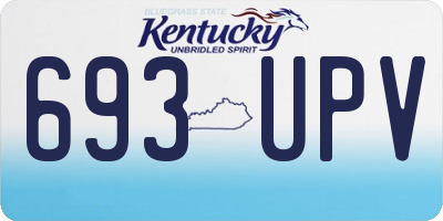 KY license plate 693UPV