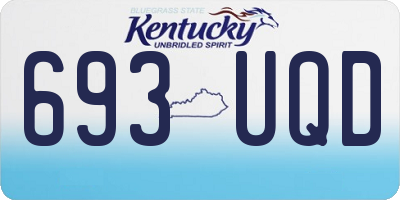 KY license plate 693UQD