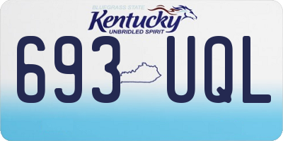 KY license plate 693UQL