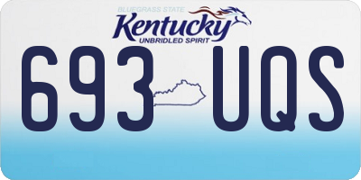 KY license plate 693UQS
