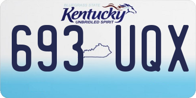 KY license plate 693UQX