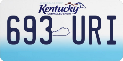 KY license plate 693URI