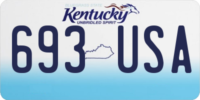KY license plate 693USA