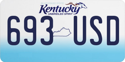 KY license plate 693USD