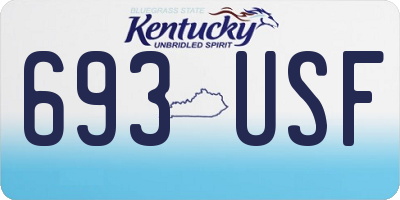 KY license plate 693USF