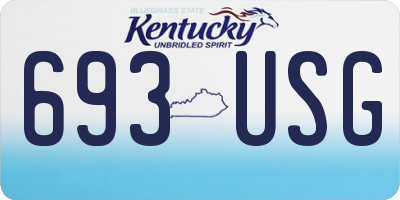KY license plate 693USG