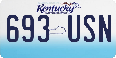 KY license plate 693USN