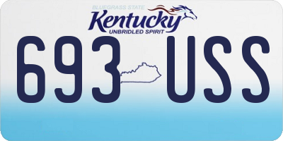 KY license plate 693USS