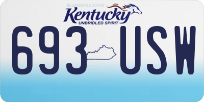 KY license plate 693USW